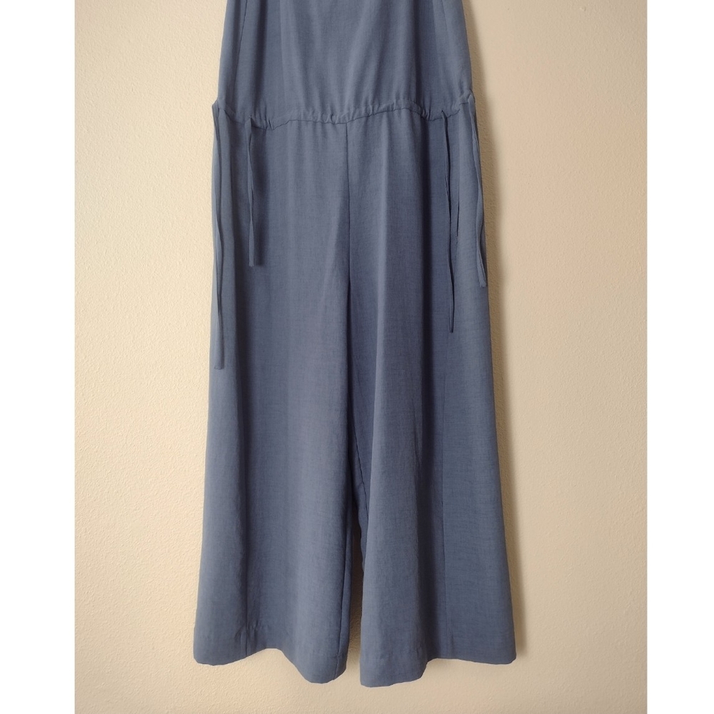 NAP Loungewear Drawstring Relaxed Fit Square Neck Wide Leg Jumpsuit Blue Size M - Picture 10 of 16